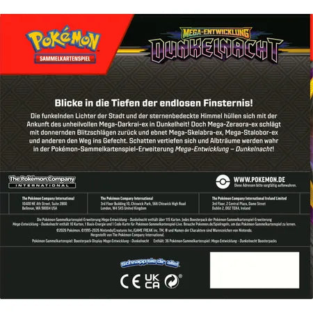 Pokémon Mega-Entwicklung – Dunkelnacht Booster Display (36 Booster, Deutsch)